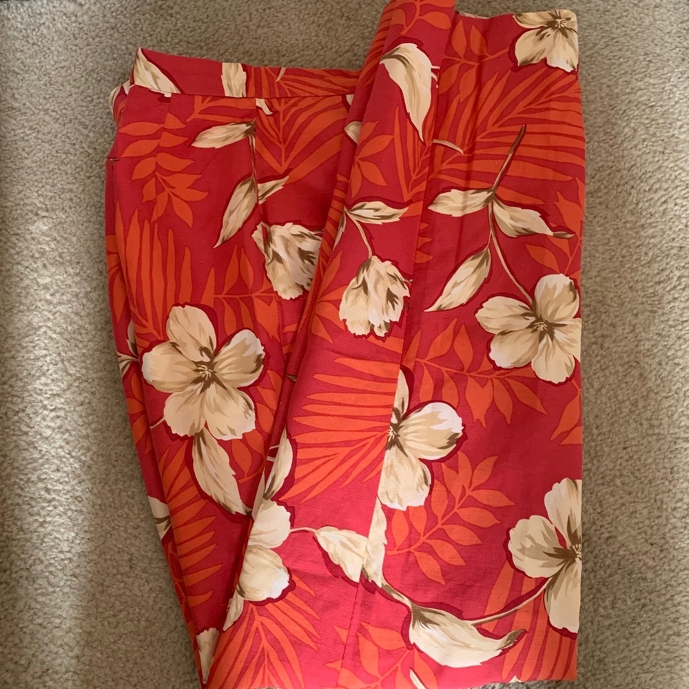 TALBOTS • Silk/Linen Floral Pants